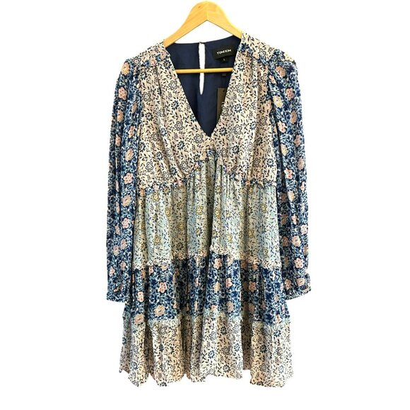 Yumi Kim Women Baby Doll Quinn Ruffle Tiered Mini Dress Large Brighton Field NWT - Picture 1 of 7